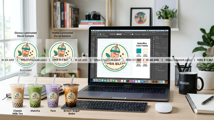 Hướng Dẫn Toàn Diện Về Sticker Logo Nhãn Dán Ly Trà Sữa Decal Giấy Cán Màng Bóng Mờ