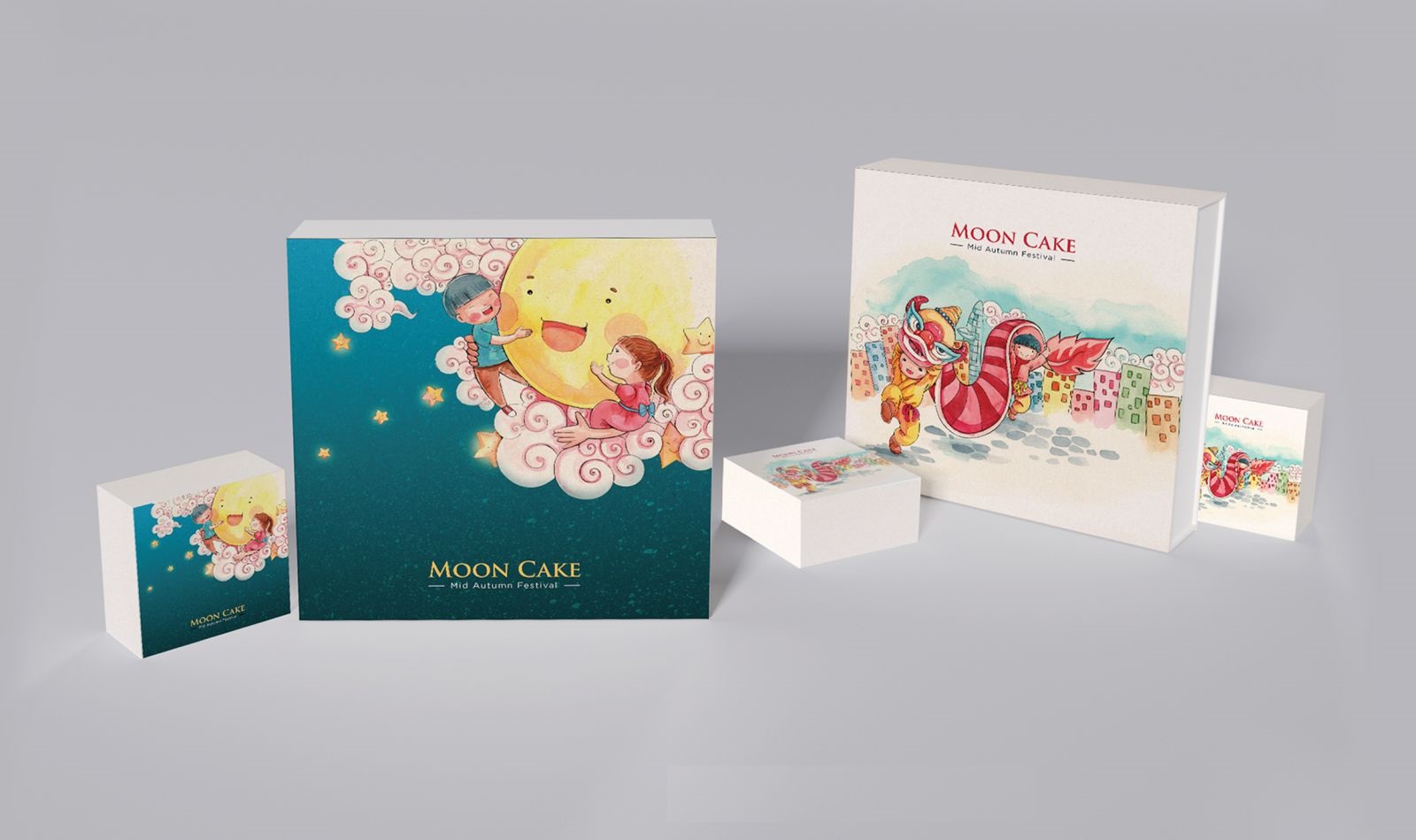 Mẫu hộp pha trộn giữa 2 màu sắc tối giản là trắng và xanh