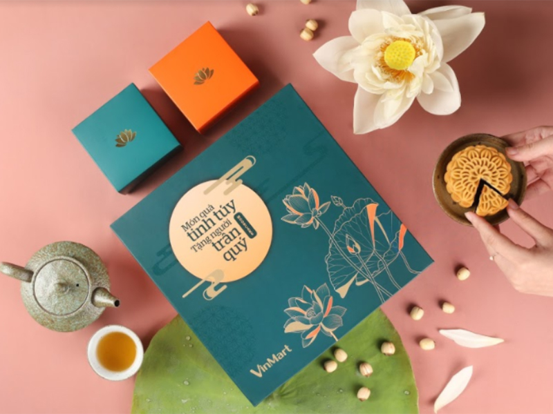 Mẫu hộp 1 bánh lấy cảm hứng từ hương sen