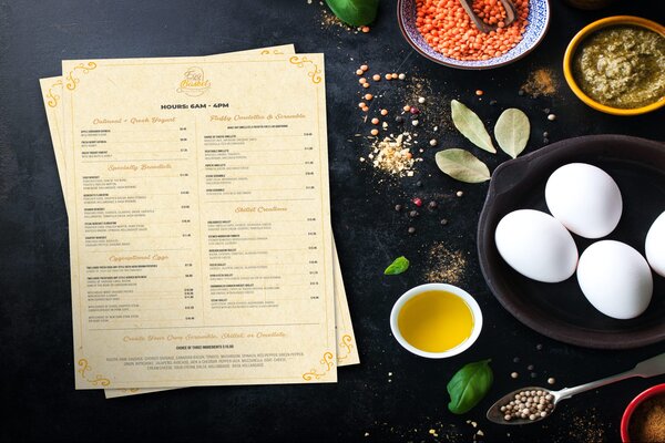 Mẫu thiết kế menu 1 tờ đẹp mắt