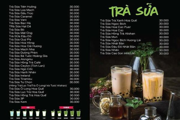 Thiết kế menu trà sữa phù hợp không gian quán