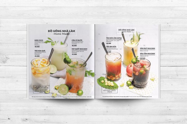 Mẫu menu trà sữa thanh lịch