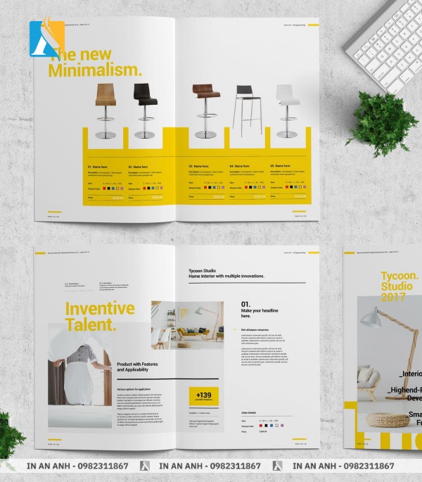 Mẫu in catalogue A4 cao cấp cho showroom