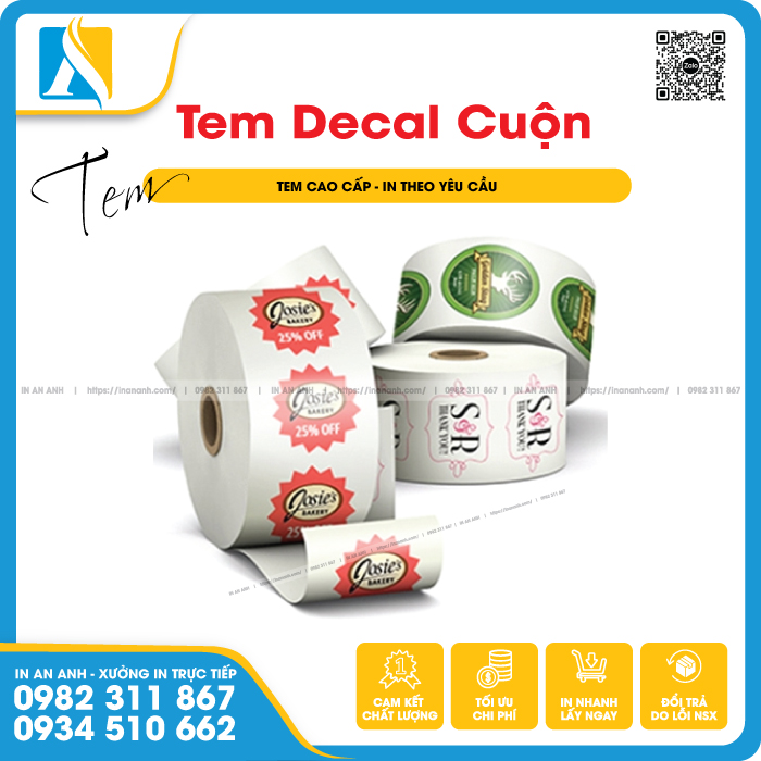 In tem cuộn là phương pháp in tem nhãn decal thành dạng cuộn
