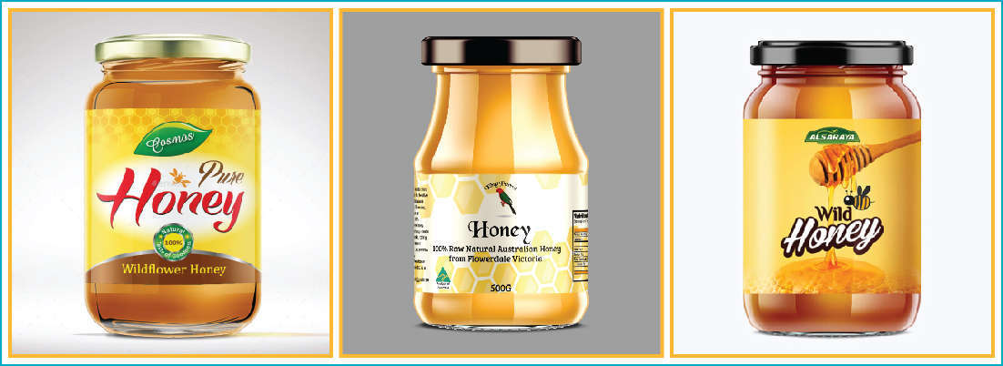 In decal dán chai lọ mật ong