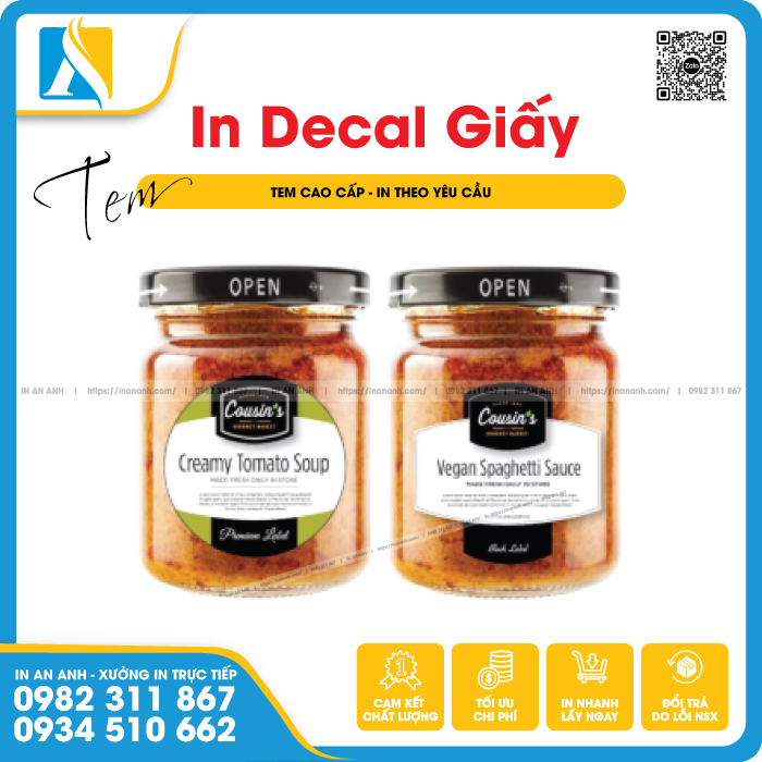 Ứng dụng decal giấy làm tem nhãn cho ngành thực phẩm
