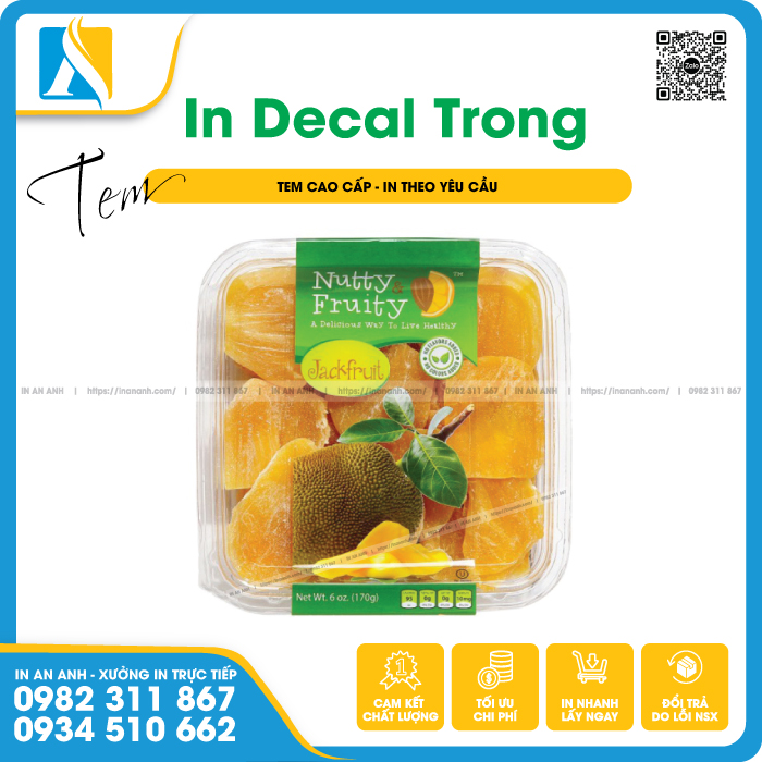 Decal trong suốt cho thương hiệu thực phẩm