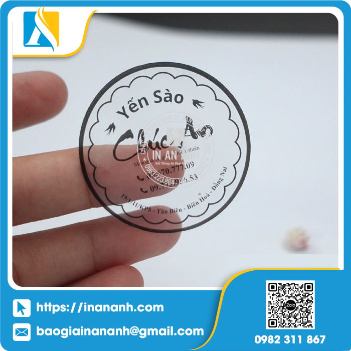 Decal trong suốt cho thương hiệu yến sào