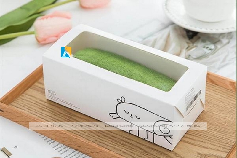 Hộp bánh màu trắng phong cách đơn giản, hiện đại