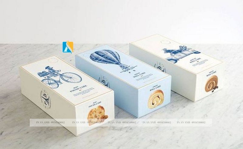 Hộp đựng bánh màu trắng đơn giản