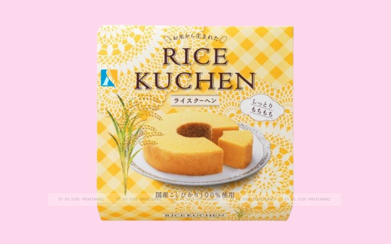 Hộp đựng bánh bông lan hình tròn với họa tiết lá nhẹ nhàng