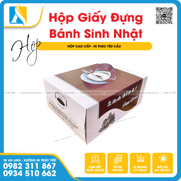 Hộp đựng bánh kem cần đảm bảo tiêu chí sắc nét, không phai