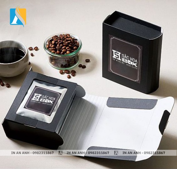 Hộp cà phê hạt bằng carton cứng, kèm khay cố định sản phẩm bên trong