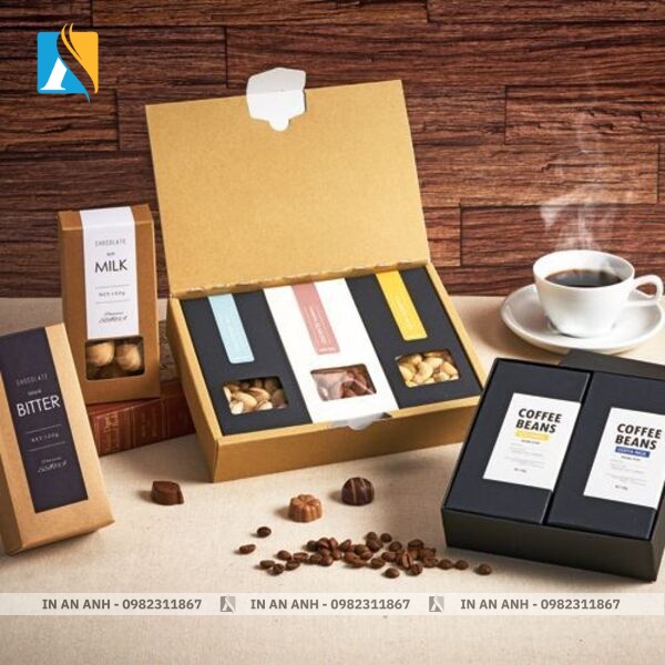 Hộp sóng bồi đựng cà phê hạt chắc chắn, chịu lực tốt