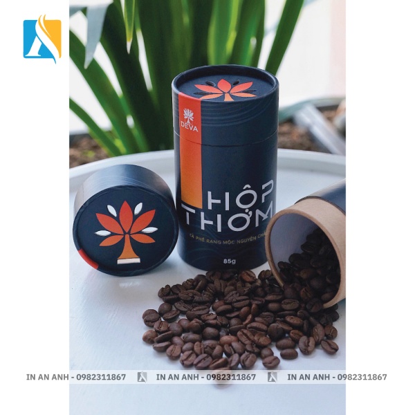 Mẫu hộp cà phê hạt kiểu âm dương sang trọng và dễ thiết kế