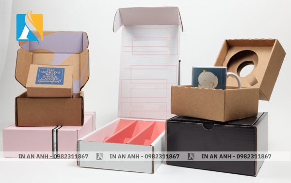 Các hộp carton sóng in ấn đẹp mắt với chất liệu và kỹ thuật in cao cấp