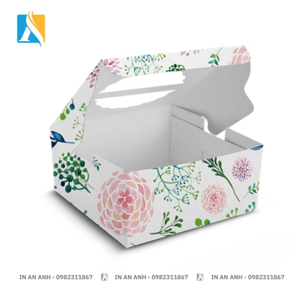 Hộp giấy đựng bánh kem được in theo yêu cầu, thiết kế tỉ mỉ