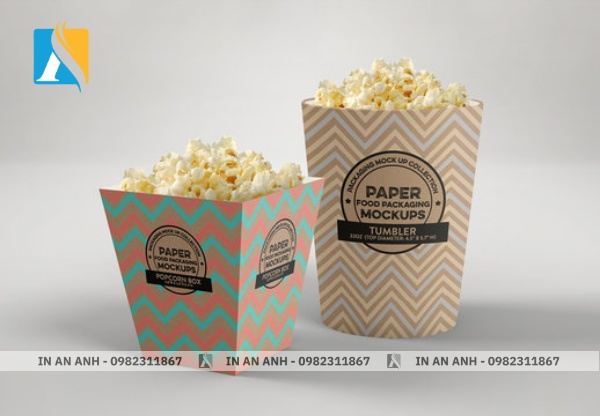 In hộp bắp rang bơ phù hợp kinh doanh đồ ăn nhanh