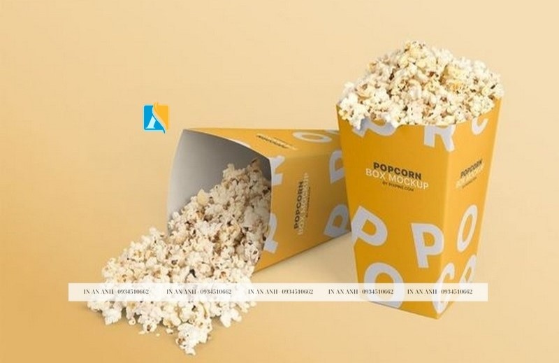 Hộp giấy popcorn in ấn chuyên nghiệp, chất lượng