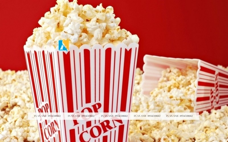 In hộp giấy popcorn phục vụ rạp chiếu phim