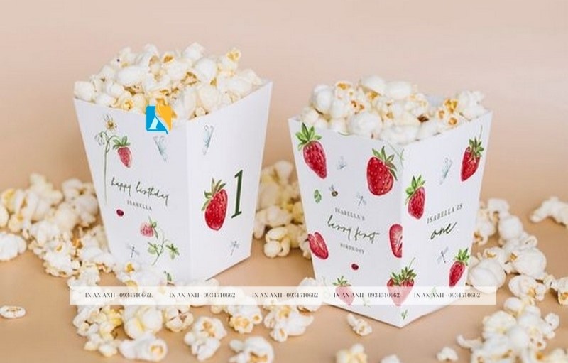 Bao bì hộp giấy bắp rang bơ thu hút ánh nhìn