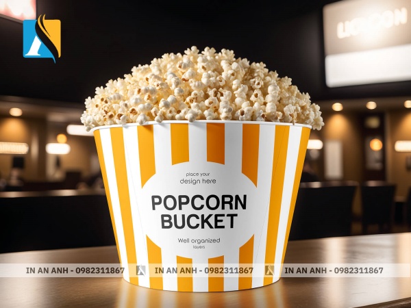 Hộp bắp rang bơ hình trụ size lớn