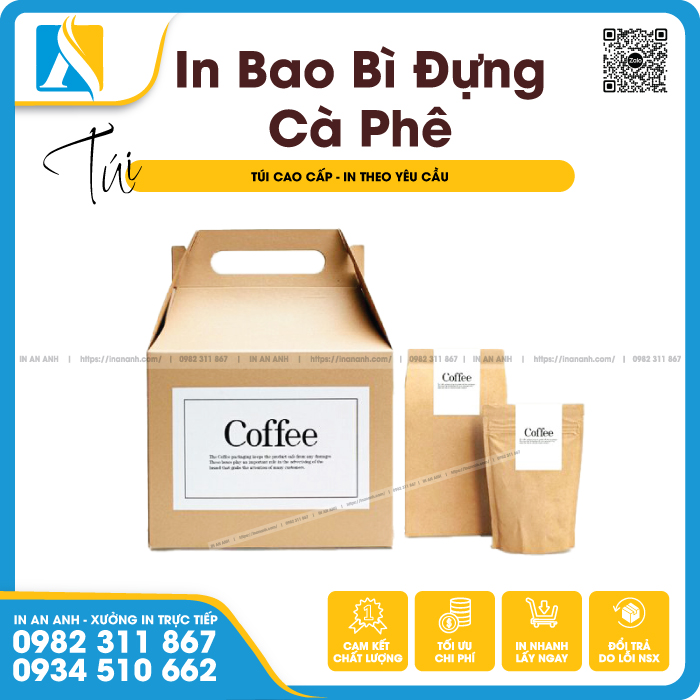 In hộp đựng cà phê đa dạng chất liệu khác nhau