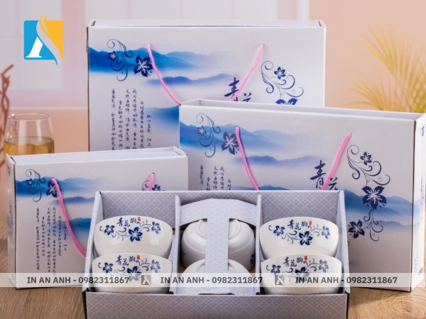 Mẫu hộp đựng chén đẹp dùng làm quà tặng