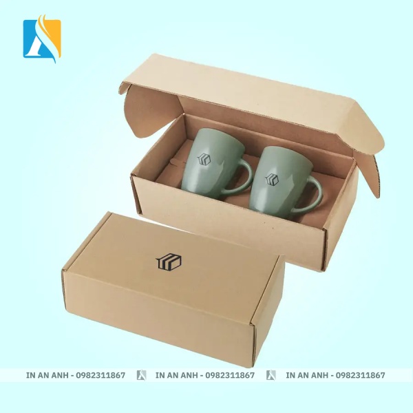 In hộp đựng cốc kraft đơn giản, sang trọng