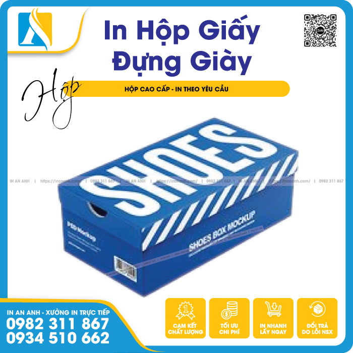 Mẫu hộp giày nắp gập gọn gàng và dễ sử dụng