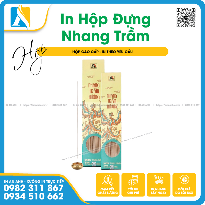 Hộp quà tặng nhang trầm kèm phụ kiện trang trí
