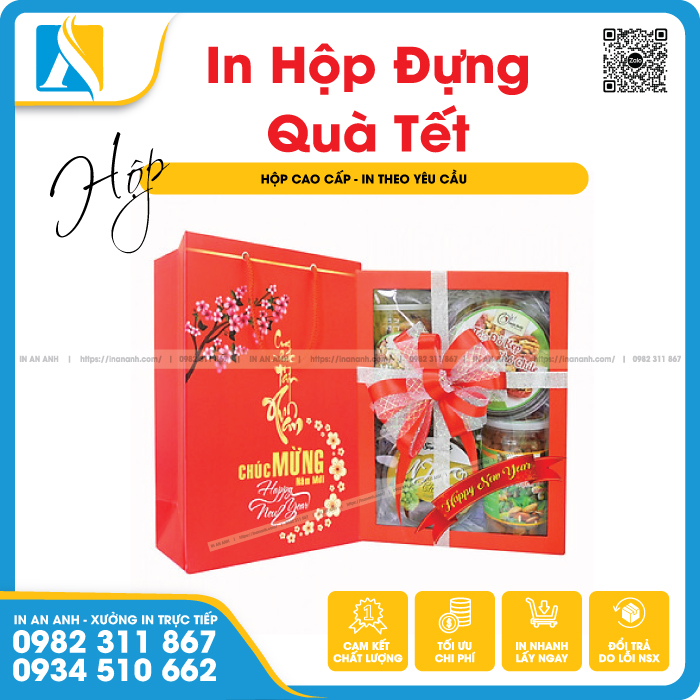 Hộp đựng quà tết được in bắt mắt tại In An Anh