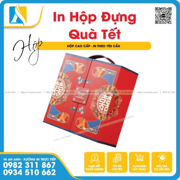 Hộp quà tay cầm tiện lợi cho việc tặng quà dịp Tết