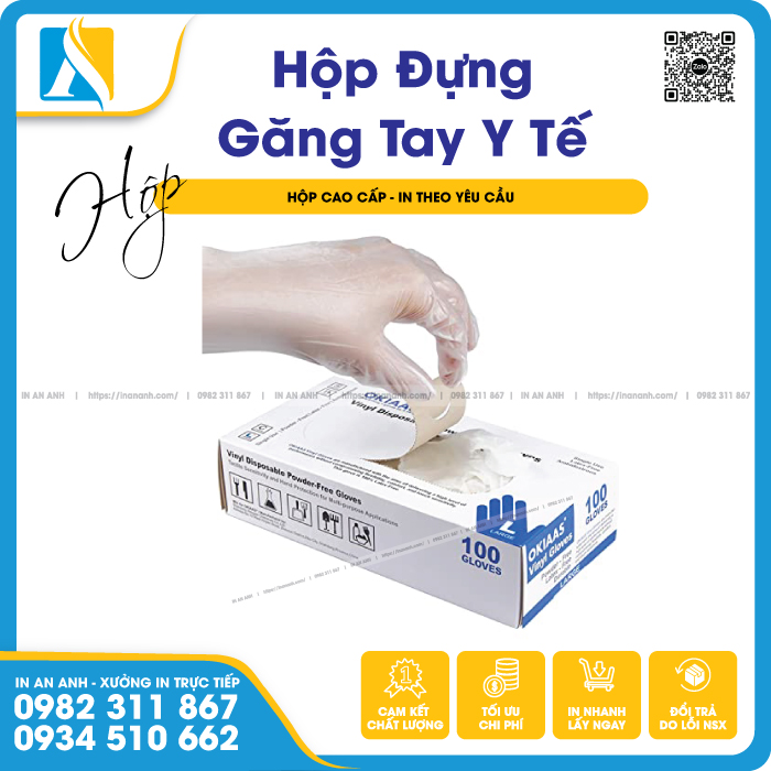 Mẫu hộp đựng găng tay y tế chuyên nghiệp