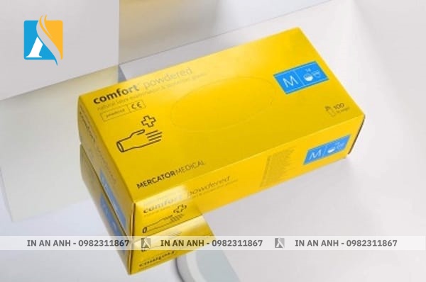 In hộp găng tay y tế bằng giấy Ivory