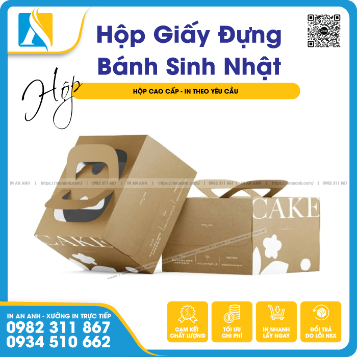 Hộp giấy đựng bánh kem, bánh cupcake
