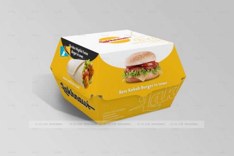 in hộp đựng bánh burger