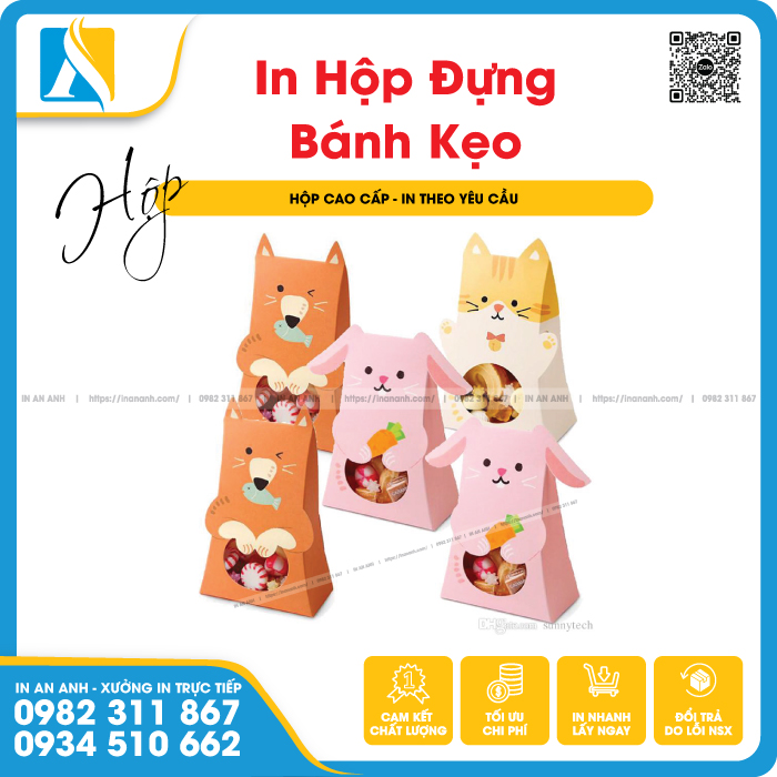 Hộp giấy đựng kẹo dễ thương, đa màu sắc bắt mắt tặng trẻ