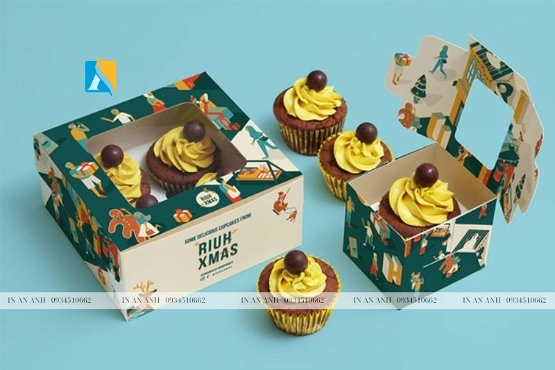 in hộp đựng bánh cupcake