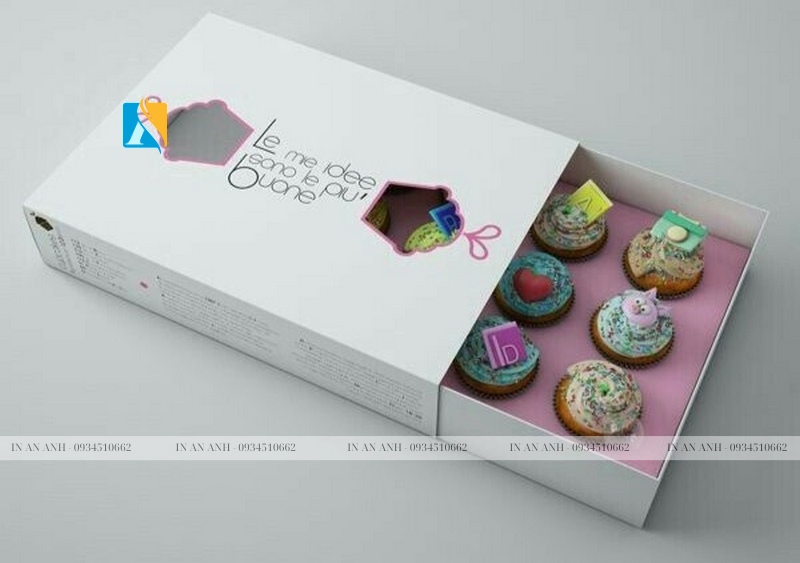 in hộp đựng bánh cupcake