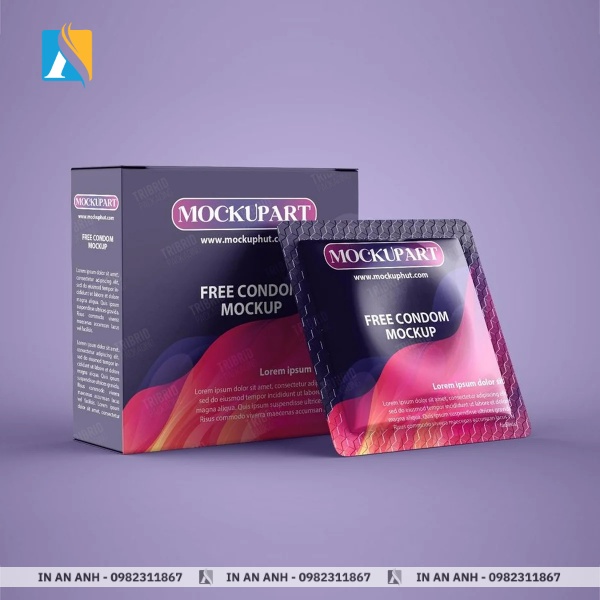 in hộp giấy đựng bao cao su