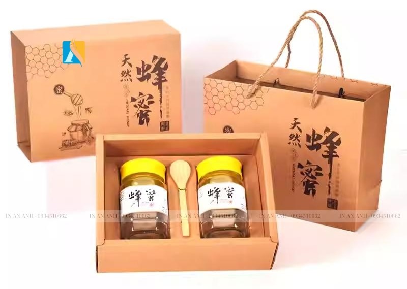in hộp giấy đựng mật ong
