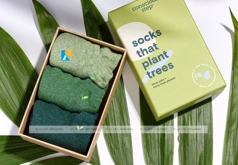 Mẫu hộp đựng tất phong cách cây xanh