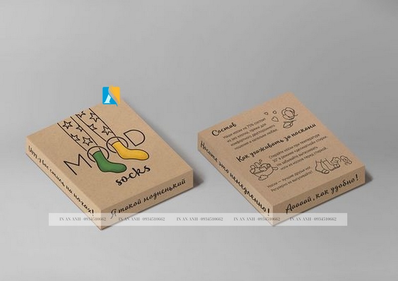 In hộp giấy đựng tất bằng giấy kraft