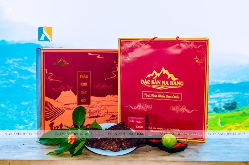 Mẫu hộp giấy đựng thịt trâu gác bếp tham khảo 1