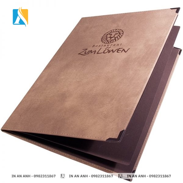 Menu bìa da sang trọng cho nhà hàng cao cấp