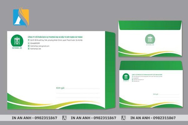 Mẫu phong bì thiết kế sáng tạo với tông màu thương hiệu nổi bật
