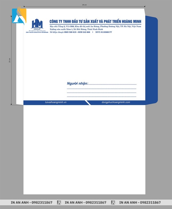 Phong bì A4 đựng hồ sơ, thiết kế trang nhã