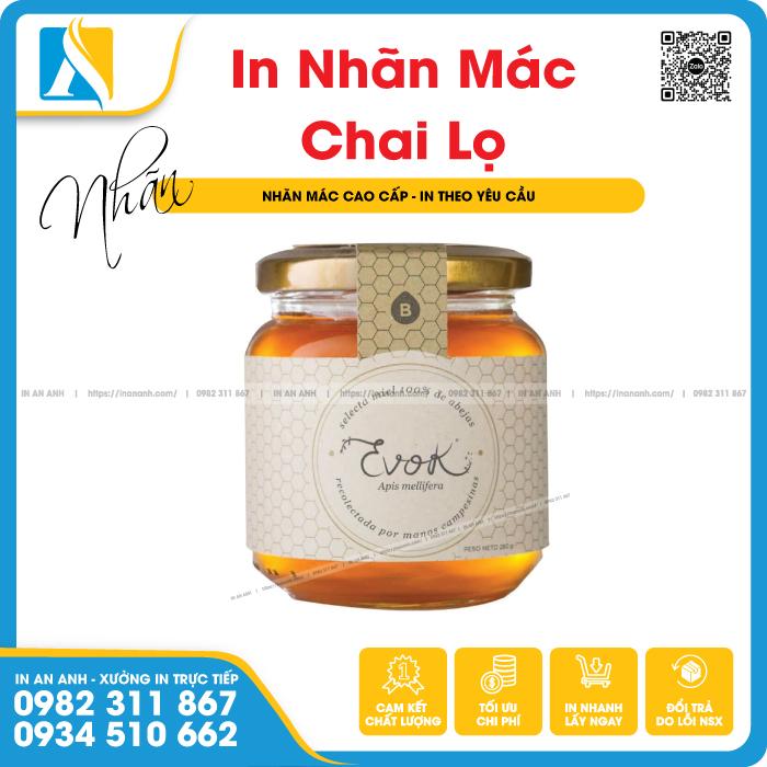 Tem nhãn dán sản phẩm cho lọ hình trụ