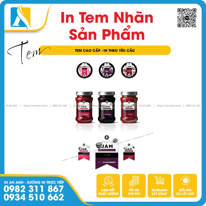 Tem nhãn dán sản phẩm cho chai lọ thực phẩm